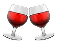 2 Weingläser, symbolisch für Weinprobe